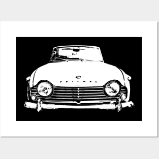 Triumph TR4A 1960s British classic car monoblock white Posters and Art